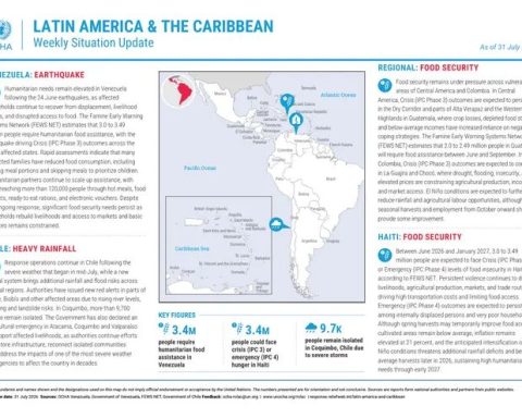 OCHA's Latin America and the Caribbean humanitarian situation update dated 31 July 2026